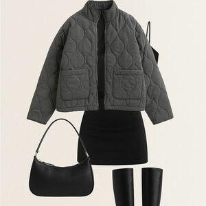 Quilted Gray Jacket  (New with Tag)